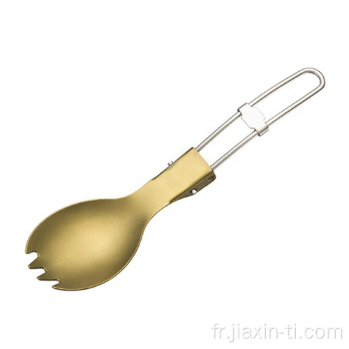 Spork Titanium Spork pliant et cuillère pour la randonnée